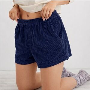 Aerie Corduroy Boxer Shorts in Navy Blue